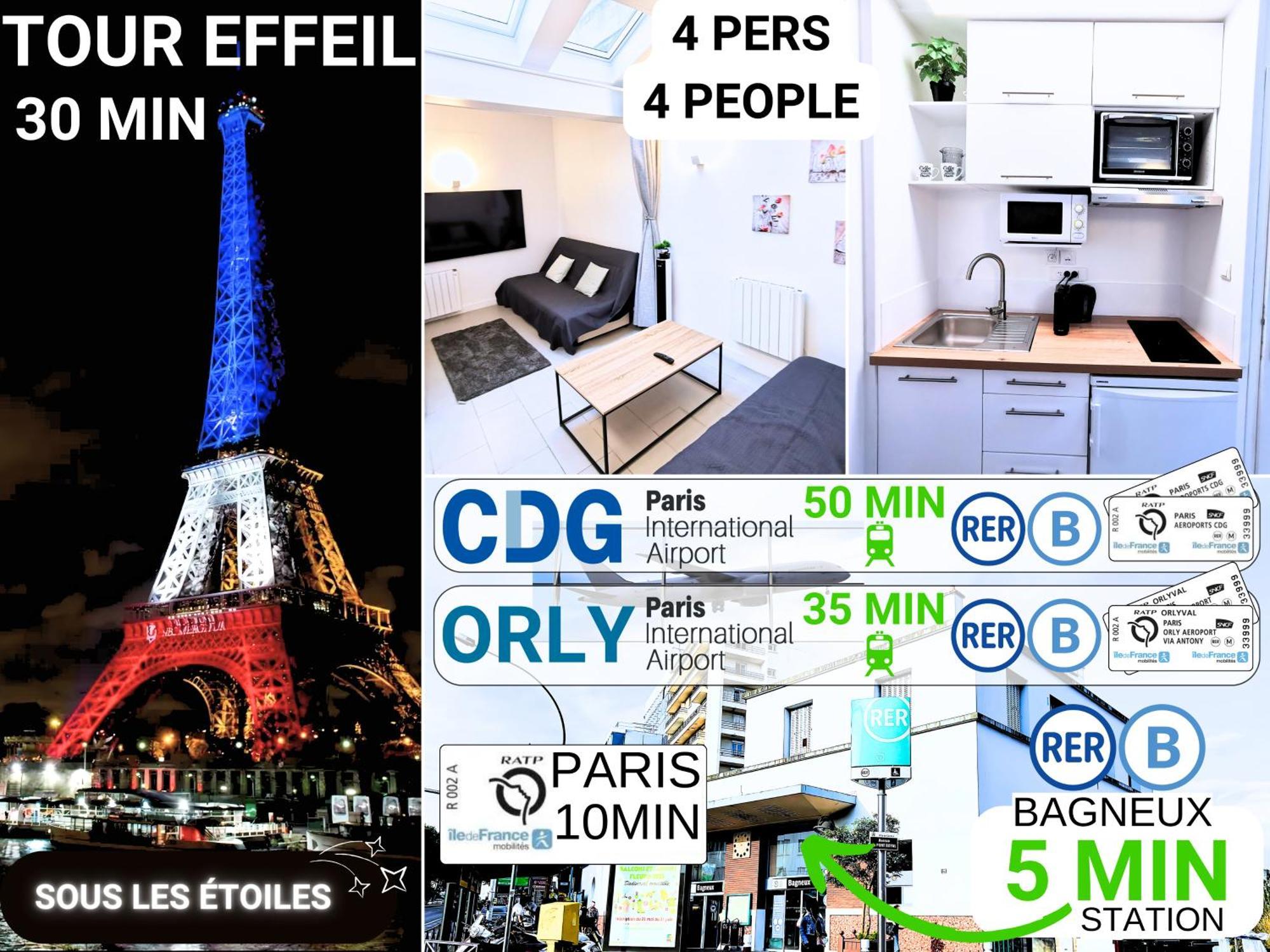 קשאן Bagneux Paris Rer B Confort Netflix מראה חיצוני תמונה
